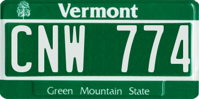 VT license plate CNW774