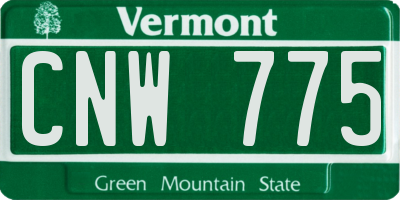 VT license plate CNW775