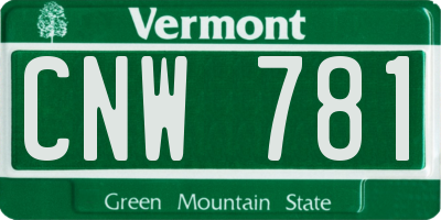 VT license plate CNW781