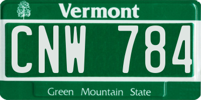 VT license plate CNW784