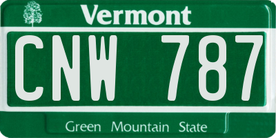 VT license plate CNW787