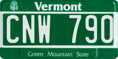 VT license plate CNW790