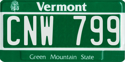 VT license plate CNW799