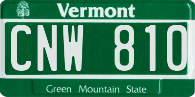 VT license plate CNW810
