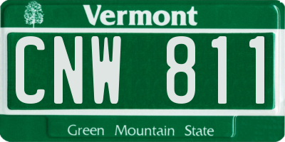 VT license plate CNW811
