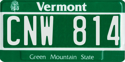 VT license plate CNW814