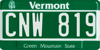 VT license plate CNW819