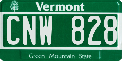VT license plate CNW828