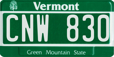 VT license plate CNW830