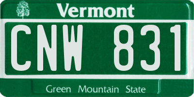 VT license plate CNW831