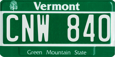 VT license plate CNW840