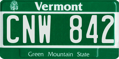 VT license plate CNW842