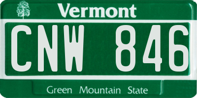 VT license plate CNW846
