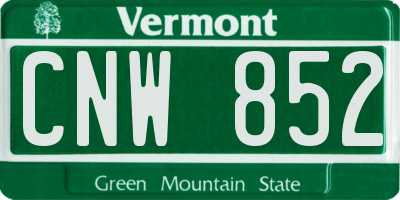 VT license plate CNW852