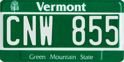 VT license plate CNW855