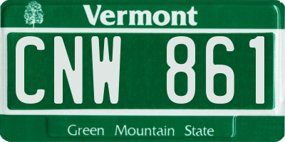 VT license plate CNW861