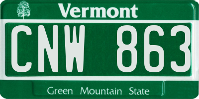 VT license plate CNW863