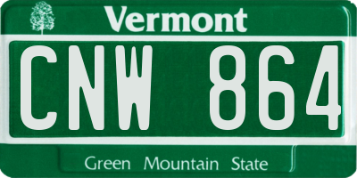 VT license plate CNW864