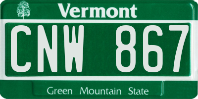 VT license plate CNW867