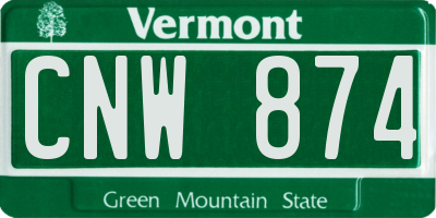 VT license plate CNW874