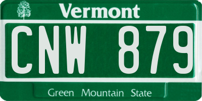 VT license plate CNW879