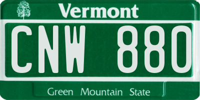VT license plate CNW880