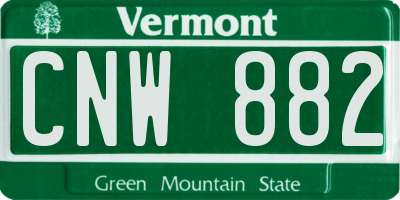VT license plate CNW882