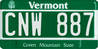 VT license plate CNW887
