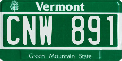 VT license plate CNW891