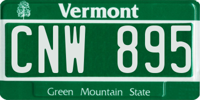 VT license plate CNW895