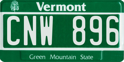 VT license plate CNW896