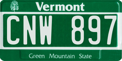 VT license plate CNW897