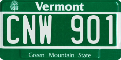 VT license plate CNW901