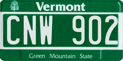 VT license plate CNW902