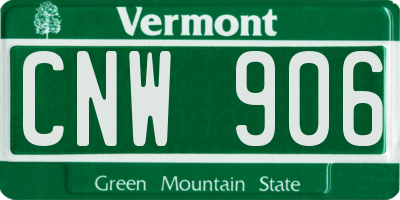 VT license plate CNW906