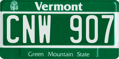 VT license plate CNW907