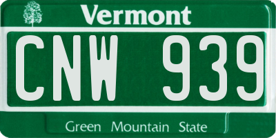 VT license plate CNW939
