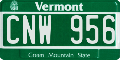 VT license plate CNW956