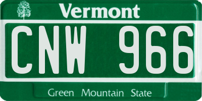 VT license plate CNW966