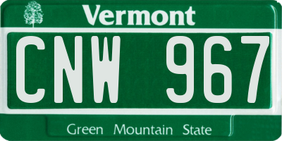 VT license plate CNW967