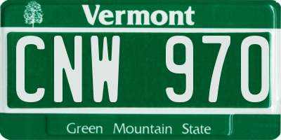 VT license plate CNW970