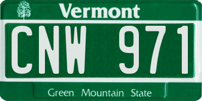 VT license plate CNW971