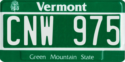 VT license plate CNW975
