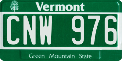 VT license plate CNW976