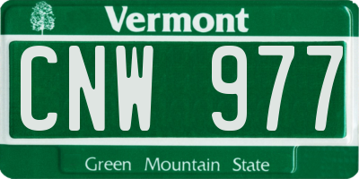 VT license plate CNW977