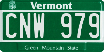 VT license plate CNW979