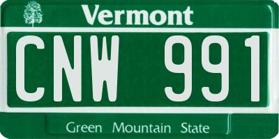 VT license plate CNW991