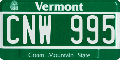 VT license plate CNW995