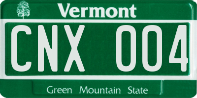 VT license plate CNX004