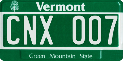 VT license plate CNX007